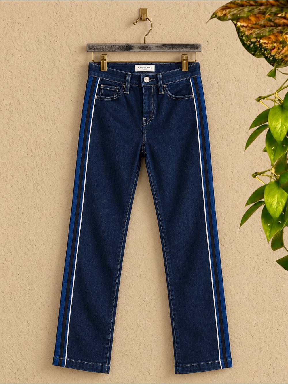 NWT Flying Monkey Platinum Los Angeles High Rise Side Stripe Jeans Size 26